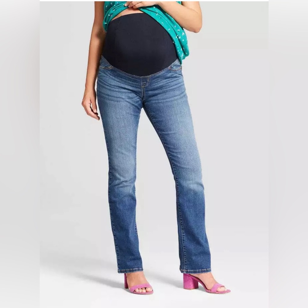 Over Belly Bootcut Maternity Jeans Isabel Maternity by Ingrid & Isabel Dark Wash
